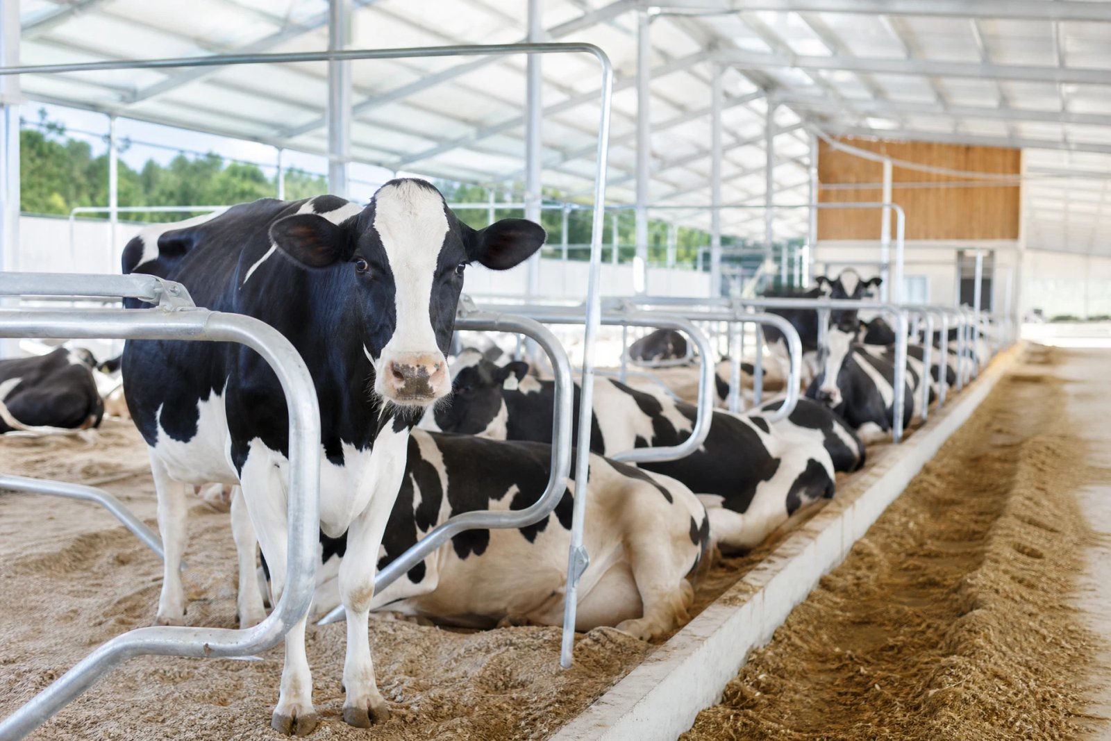 Dairy cattle in a farm setting